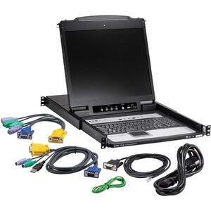 Tripp Lite series NetDirector LCD Rack Console KVM Switch - Metal, Plastic - Black - 16 Computer(s) - 48.3 cm (19") LCD - 