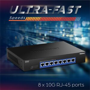 TRENDnet TEG-S708 8 Ports Ethernet Switch - 10 Gigabit Ethernet, 5 Gigabit Ethernet, 2.5 Gigabit Ethernet - 10GBase-T, 5GB