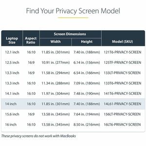 StarTech.com 14-inch 16:10 Flip-Up Privacy Screen with Touch, Anti-Glare Blue Light Filter, Laptop Monitor Screen Protecto