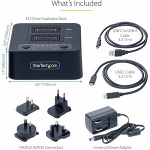 StarTech.com Duplicatore di unità M.2 NVMe 1:1 autonomo da 90 GBpm, docking station per drive M.2 a doppio alloggiamento U