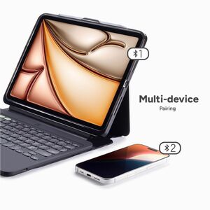 ZAGG Pro Keys 2 Keyboard/Cover Case for 33 cm (13") Apple iPad Air 13 (2024) Tablet - French Keyboard - Black - Drop Resis