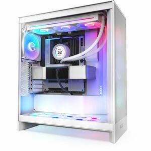 NZXT H7 Flow CM-H72FW-R1 Computer Case - ATX Motherboard Supported - Mid-tower - Galvanized Cold Rolled Steel (SGCC), Temp