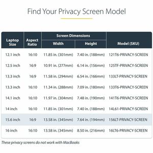 StarTech.com 15.6-inch 16:9 Flip-Up Privacy Screen with Touch, Anti-Glare Blue Light Filter, Laptop Monitor Screen Protect