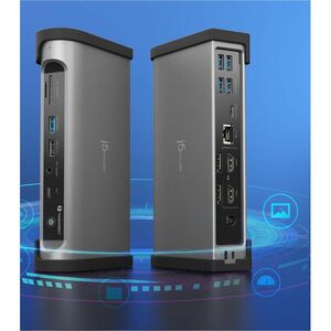 j5create JTD568 raio 4 Estação de ancoragem para Smartphone, Monitor, Leitor de cartão de memória, Notebook - Capacidade d