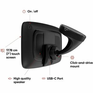TomTom GO Camper Max Automobile Portable GPS Navigator - Black - 17.8 cm (7") - Touchscreen - Speed Camera Warning - Prelo