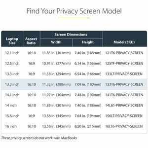 StarTech.com 13.3-inch 16:10 Flip-Up Privacy Screen with Touch, Anti-Glare Blue Light Filter, Laptop Monitor Screen Protec