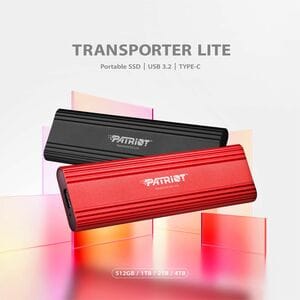 Patriot Memory TRANSPORTER Lite 1 TB Portable Solid State Drive - External - Red - USB 3.2 (Gen 2) Type C - 400 TB TBW