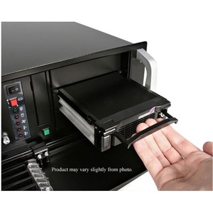 Black Aluminum 5.25in Rugged SATA Hard Drive Mobile Rack Drawer