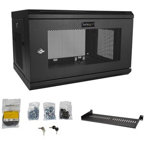 StarTech.com 6U Wall Mountable Enclosed Cabinet Rack Cabinet for Server, LAN Switch, Patch Panel - 2 Post375.92 mm Rack De