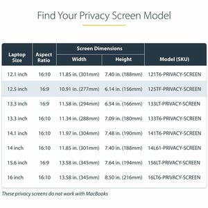 StarTech.com 12.5-inch 16:9 Flip-Up Privacy Screen with Touch, Anti-Glare Blue Light Filter, Laptop Monitor Screen Protect