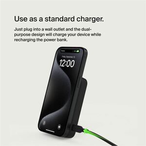 Belkin BoostCharge Pro Power Bank - Black - For Qi2-enabled Device, iPhone - 15 W - Black
