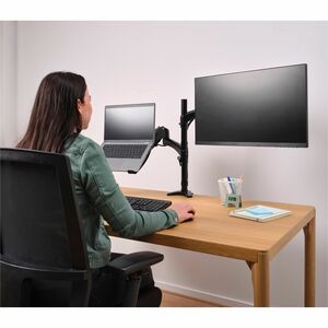 Trust Mara Clamp Mount for Notebook, Monitor - Black - Landscape/Portrait - Height Adjustable - 2 Display(s) Supported - 4