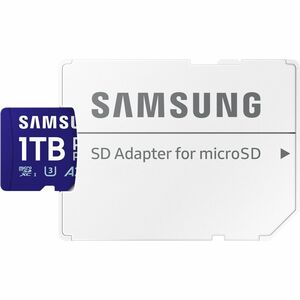 Carte microSDXC Samsung PRO Plus - 1 To - Classe 10/UHS-I (U3) - V30 - 180 Mo/s en Lecture - 130 Mo/sSpaceen Écriture - 10