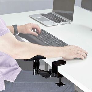 StarTech.com Armrest - Black - 1 - 5000000 nm - 70 mm Adjustable Height - 90° Tilt - 360° Swivel - Clamp Mount - Aluminium