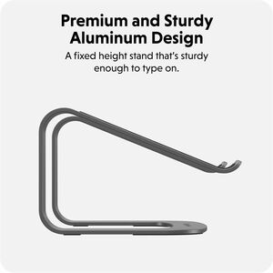 Hyper HyperSpace Ergonomic Laptop Stand - Space Grey - Up to 16" Screen Support - 5.90" Height x 10.80" Width x 8.10" Dept