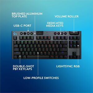 Logitech G915 X LIGHTSPEED TKL Low-Profile Wireless Gaming Keyboard, Double-Shot PBT Keycaps, Fully Programmable Keys, RGB