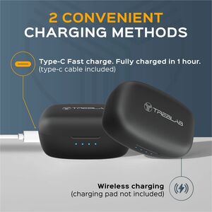Treblab X9 Pro - Hybrid Active Noise Cancelling Earbuds - Siri, Google Assistant - Stereo - True Wireless - Bluetooth - 33