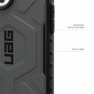 Urban Armor Gear Pathfinder Rugged Case for Apple iPhone 16 Pro Max Smartphone - Hex Pattern - Silver - Impact Resistant, 
