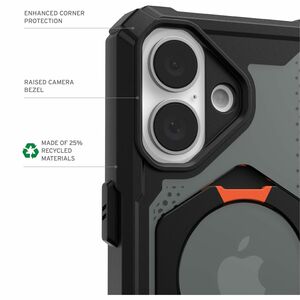 Urban Armor Gear Plasma XTE Rugged Case for Apple iPhone 16 Smartphone - Black/Orange - Drop Resistant, Scratch Resistant,