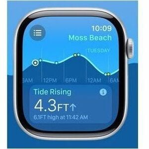 Apple Watch Series 10 Smartwatch - 42 mm Case Height - 36 mm Case Width - Silber Case Color - Blue Cloud Band Color - Alum