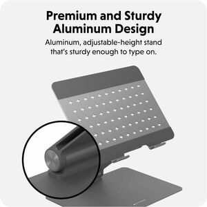 Hyper HyperSpace HS1150GYGL Höhenverstellbar Notebook-Ständer - Bildschirmgröße: Bis zu 40,6 cm (16 Zoll) - 55,9 cm Höhe x