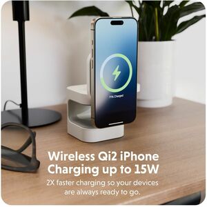 Targus HyperJuice HJ3320WHGL Induktionsladegerät - Weiß - für Smartwatch, Qi2-fähiges Gerät, Smartphone, Android-Gerät, Dr