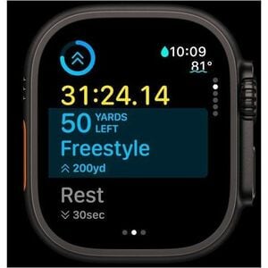 Apple Watch Ultra 2 A2986 Smartwatch - Rechteckig Case Shape - 49 mm Case Height - 44 mm Case Width - Schwarz Case Color -
