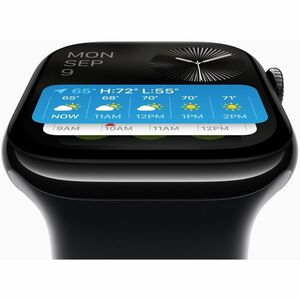 Apple Watch Series 10 Smart Watch - 46 mm Case Height - 39 mm Case Width - Jet Black Case Color - Black Band Color - Alumi