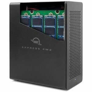 OWC Express 4M2 Drive Enclosure PCI Express NVMe - Thunderbolt 3 Host Interface Desktop - Black - TAA Compliant - Hot Swap