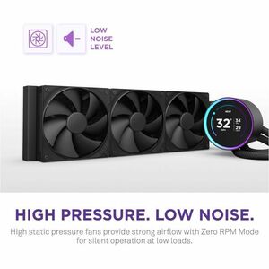 NZXT Kraken Elite 360 RL-KN36E-B2 1 Cooling Fan/Radiator/Pump - Processor - 120 mm Maximum Fan Diameter - 3 x Fan(s) - 124