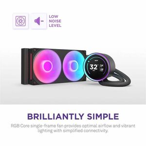 NZXT Kraken Elite 240 RGB RL-KR24E-B2 1 Cooling Fan/Radiator/Pump - Processor - 127.63m³/h Maximum Airflow - 2400 rpm - Li