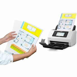 Epson WorkForce DS-800WN Sheetfed Scanner - 600 x 600 dpi Optical - White - 30-bit Color - 10-bit Grayscale - 50 ppm (Mono