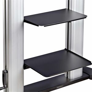 StarTech.com Display Cart - 2 Shelf - Crank Handle - 99.79 kg Capacity - 4 Casters - 101.60 mm Caster Size - Aluminium - 1