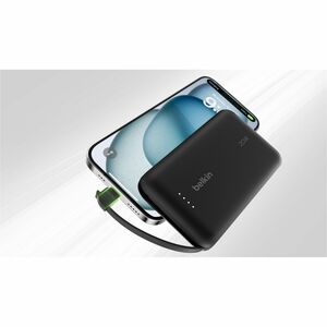 Belkin BoostCharge Power Bank 10K With Integrated Cable - For Smartphone, Tablet PC, iPad mini, iPad, iPad Pro - 10000 mAh