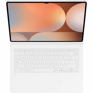 Samsung Book Cover Keyboard/Cover Case (Book Fold) Samsung Galaxy Tab S10 Ultra, Galaxy Tab S9 Ultra Tablet - White - 327 