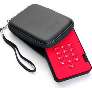 SSD Portable iStorage diskAshur2 - Externe - 512 Go - Rouge Ardent - Conforme aux normes TAA - Client Léger Appareil compa