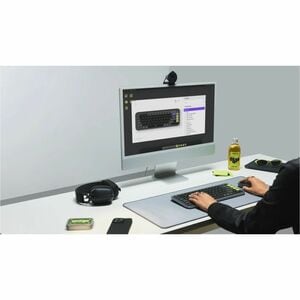 Logitech POP Icon Combo Keyboard & Mouse - QWERTY - English (US) - Wireless Bluetooth Keyboard - Keyboard/Keypad Color: Gr
