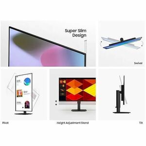 Samsung Essential S4 S27D402GAN 27" Class Full HD LCD Monitor - 16:9 - Black - 27" Viewable - In-plane Switching (IPS) Tec
