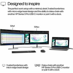 HP 524pf 24" Class Full HD LED Monitor - 16:9 - Black - 60.5 cm (23.8") Viewable - In-plane Switching (IPS) Technology - L