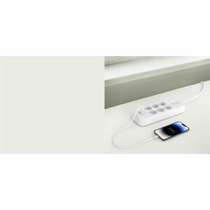 Belkin Connect Surge Suppressor/Protector - 1 x USB Type A, 1 x USB Type C, 6 x AC Power - 650 J - 2 m - Wall Mountable
