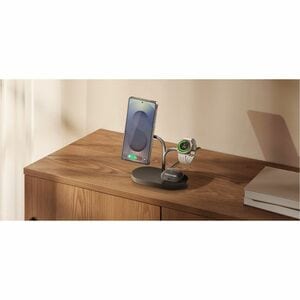 Samsung Induction Charger - Black, Silver - For Smartphone, Smartwatch, Earbud, Smart Ring, Headset - 15.1 V DC Input - 1.