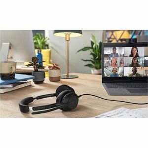 Casque Jabra Evolve2 50 - Câblé / Sans fil - Design Supra-auriculaire, Sur tête - Stéréo - Certification Microsoft Teams -