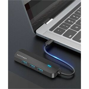 Vention TGPBB USB/Ethernet Combo Hub - USB Type C - 640 MB/s - Notebook, Smartphone, Tablet, Hard Drive, Mouse, Keyboard, 