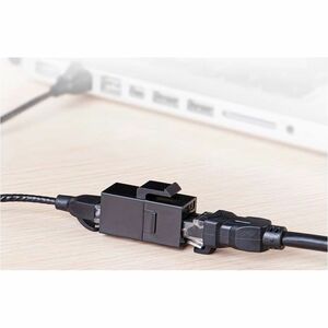 Vention IPGB0 Network Adapter - 1 Piece - 1 x RJ-45 Network - Female - 1 x RJ-45 Network - Female - Gold Contact - Black