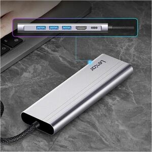 Lexar H31 USB Type C Docking Station for Monitor, Notebook, Smartphone, Workstation - Charging Capability - Memory Card Re