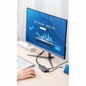 Vention TOD Docking Station for Card Reader, Printer, Flash Drive - Charging Capability - Grey - 4K, HD - 3840 x 2160, 128