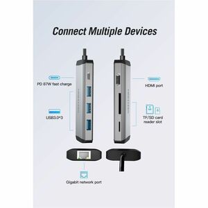 Vention CNDHB USB Type C Docking Station for TV, MacBook - Charging Capability - Memory Card Reader - SD - Portable - 4K U