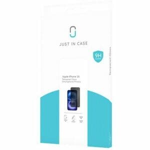 Just in Case 9H Tempered Glass Privacy Screen Protector for iPhone 16 - Black - 1 Pack - For OLED iPhone 16 - Scratch Resi