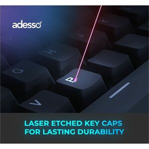 Adesso EasyTouch 1100 Keyboard - Wired/Wireless Connectivity - Bluetooth/RF - 2.40 GHz - USB Interface - RGB LED - 88 Key(