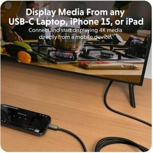 Hyper HyperDrive HD6007BKGL 2,50 m HDMI/USB-C AV-Kabel - Cable for Audio-/Video-Gerät, USB Gerät, Monitor, Smartphone, Tab